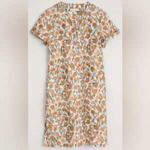 Seasalt Cornwall Foreshore Linen Dress Floral A-Line Collared Size 6